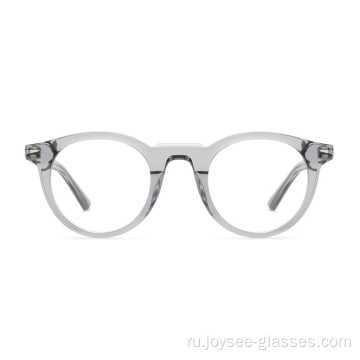 Дешевые высококачественные ретро -круглые полные линзы Acetate Ocetate Eyeglass